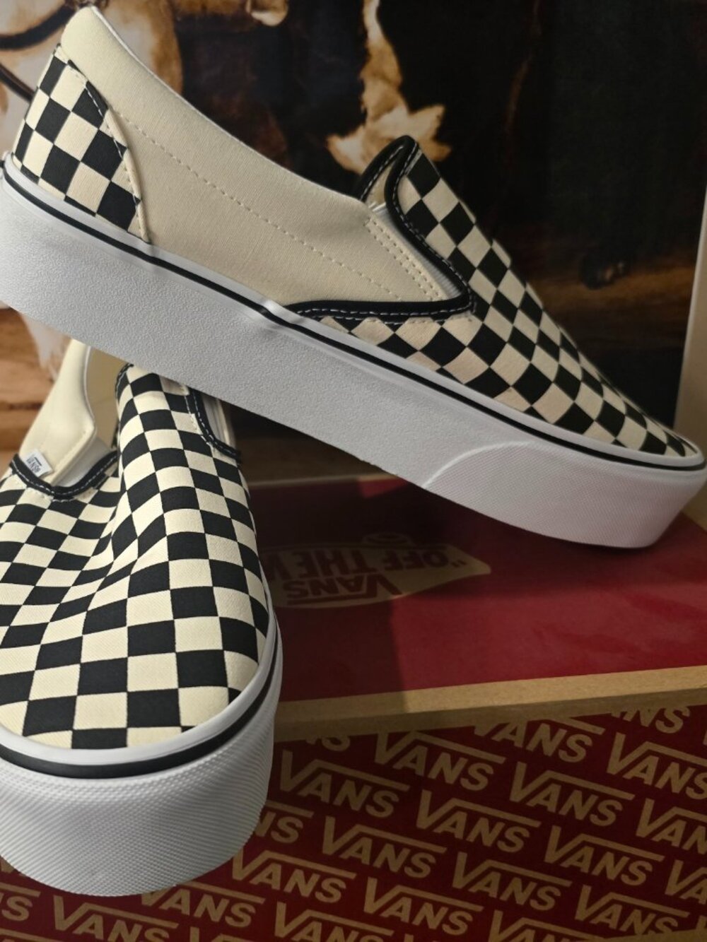 Vans Classic Slip-On Stackform Checkerboard N0A7Q5RTYQ Shoes Men's Size 10.5 NEW